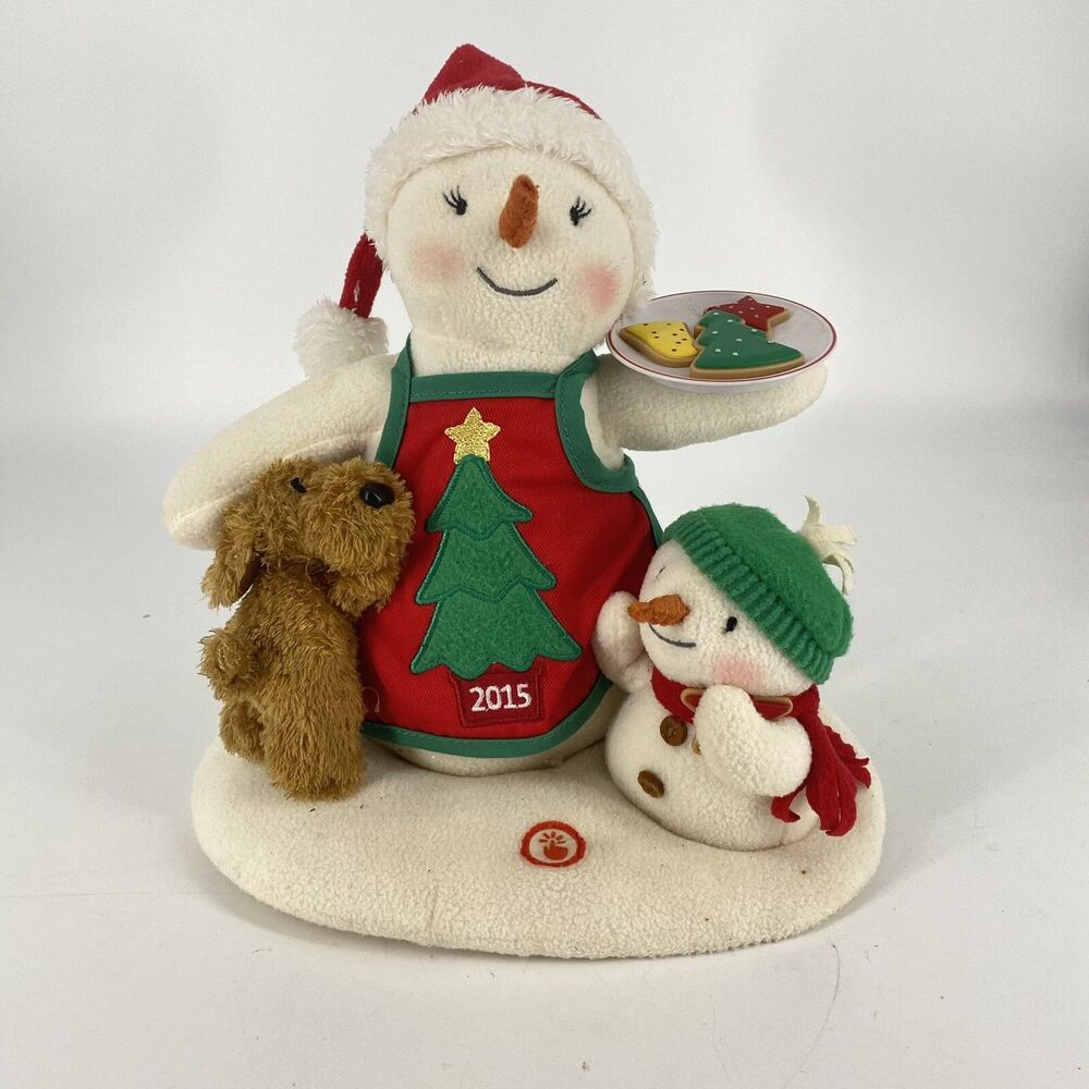 Hallmark Jingle Pals 2015 Time for Cookies Snowman Dog Animated Musical WORKS